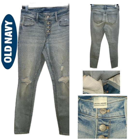 OLD NAVY SAMPLE DISTRESSED SKINNY JEANS NWT - Picture 4 of 4